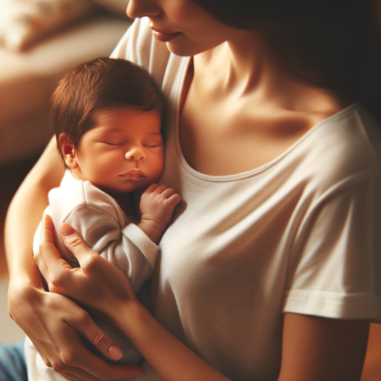 Bebê recém nascido no colo da mãe
