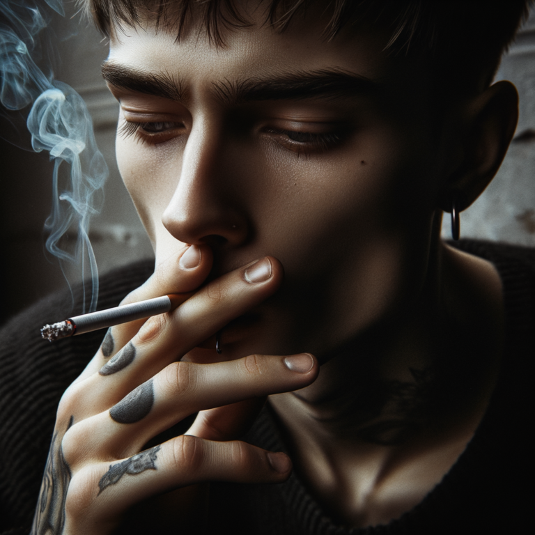 pessoa fumando cigarro