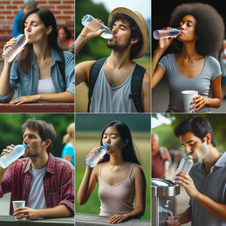 pessoas bebendo agua
