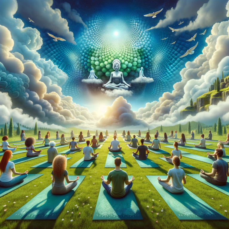 Pessoas meditando ao ar livre
