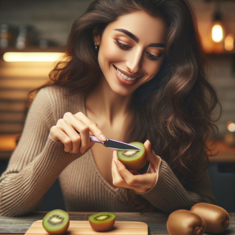 pessoa comendo Kiwi