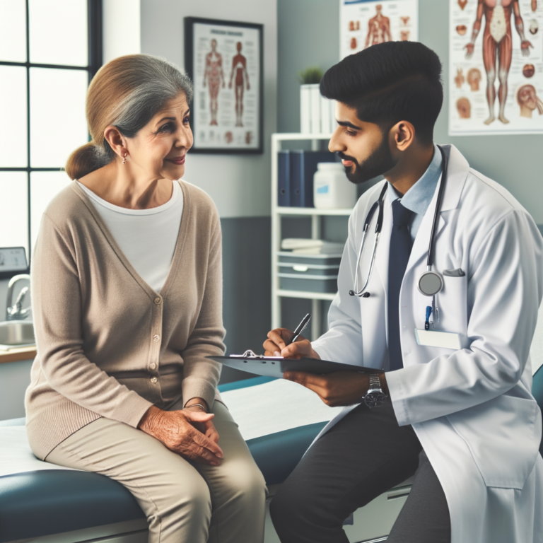 pessoa comun em um consultorio médico se consultando com um médico